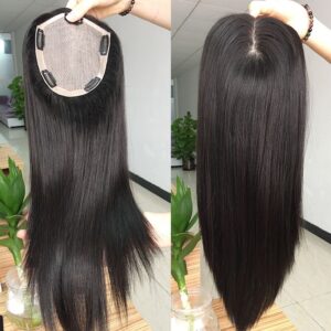 Silk Base Human Hair Topper for Women – 100% Human Hair for Hair Thinning